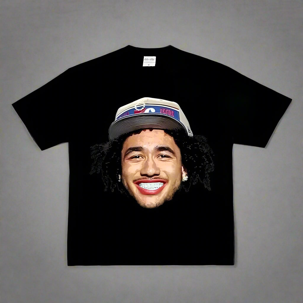 Fashion Men Women T-shirt Basketball Star American Big Head Print Short Sleeve Cotton T-Shirt Loose Street Wear Tops Clothing FitiqueFit