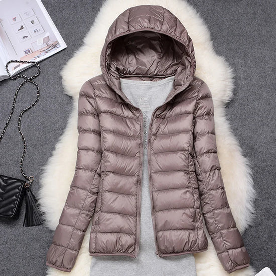 Women Puffer Jacket Lightweight Packable Hooded Down Coats | Diversi