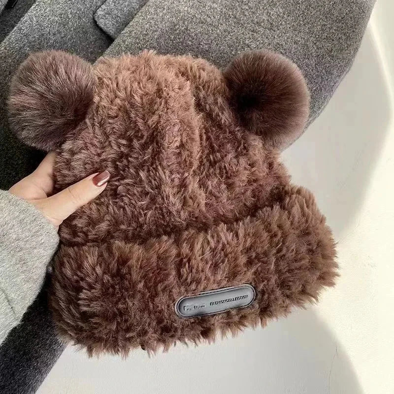 Letter Bear Ears KnittedCute Woolen Hat Beanie Hat Cat Ears Beanie All-match Skull Lovely Cap Winter/Autumn Cute Popular Hat FitiqueFit