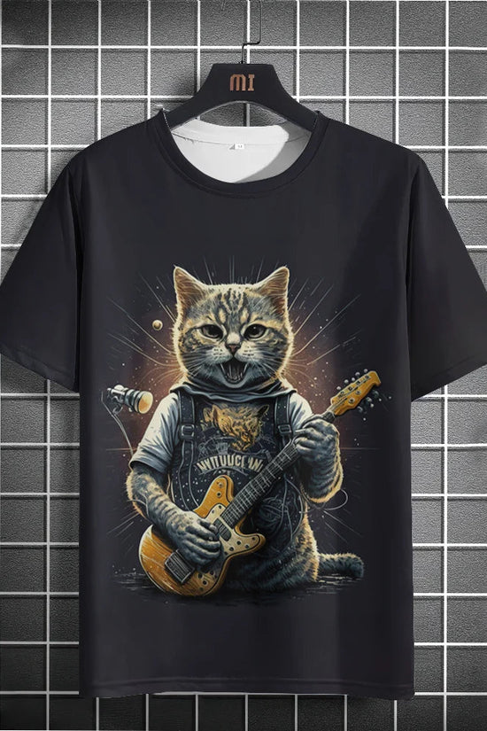 Samurai Cat Graphic T-Shirt – Japanese Style 3D Print Men's Tee FitiqueFit