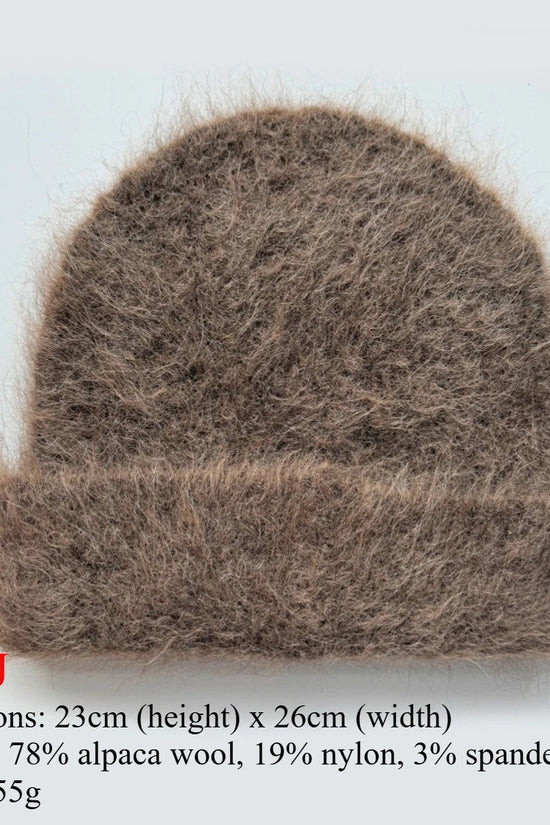 INS Real Fur Wool Winter Hats for Women Sun Animals Cartoon Warm Knit Thick Beanie Cap Solid Cover Head Sombreros De Mujer 