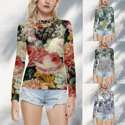 🌸 Vintage Floral Mesh Blouse FitiqueFit