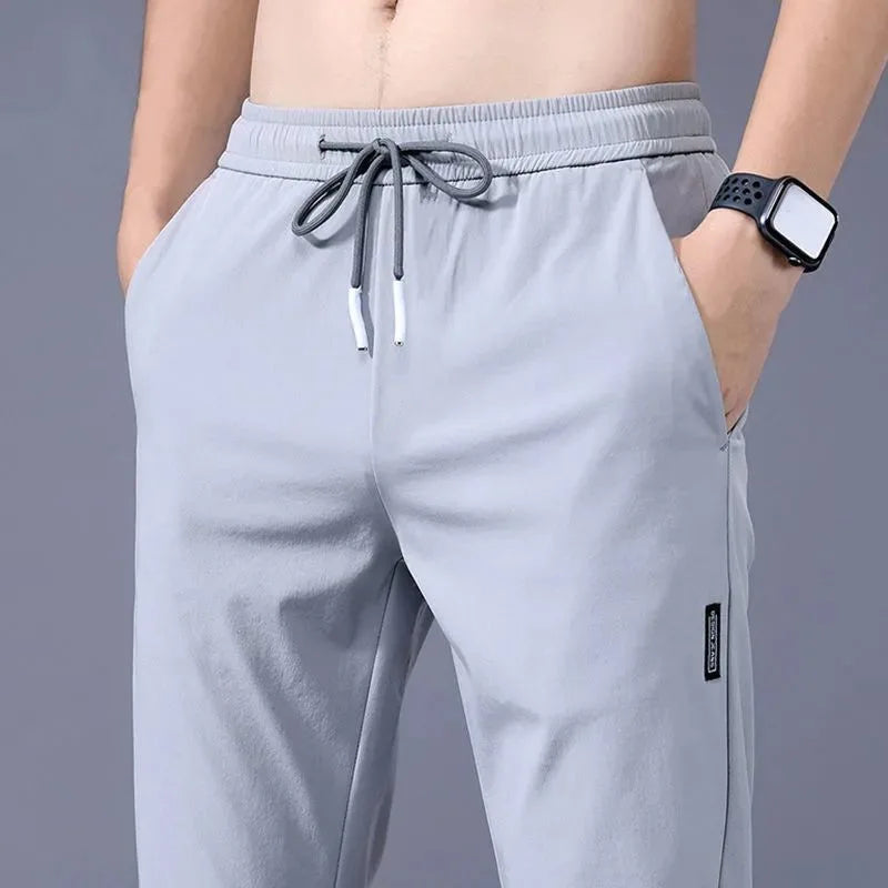 Men's Casual Pants Stretch Slim Fit Elastic Waist Jogger Korean Classic Blue Black Gray Male Brand Trousers Plus Size 4XL 5XL 