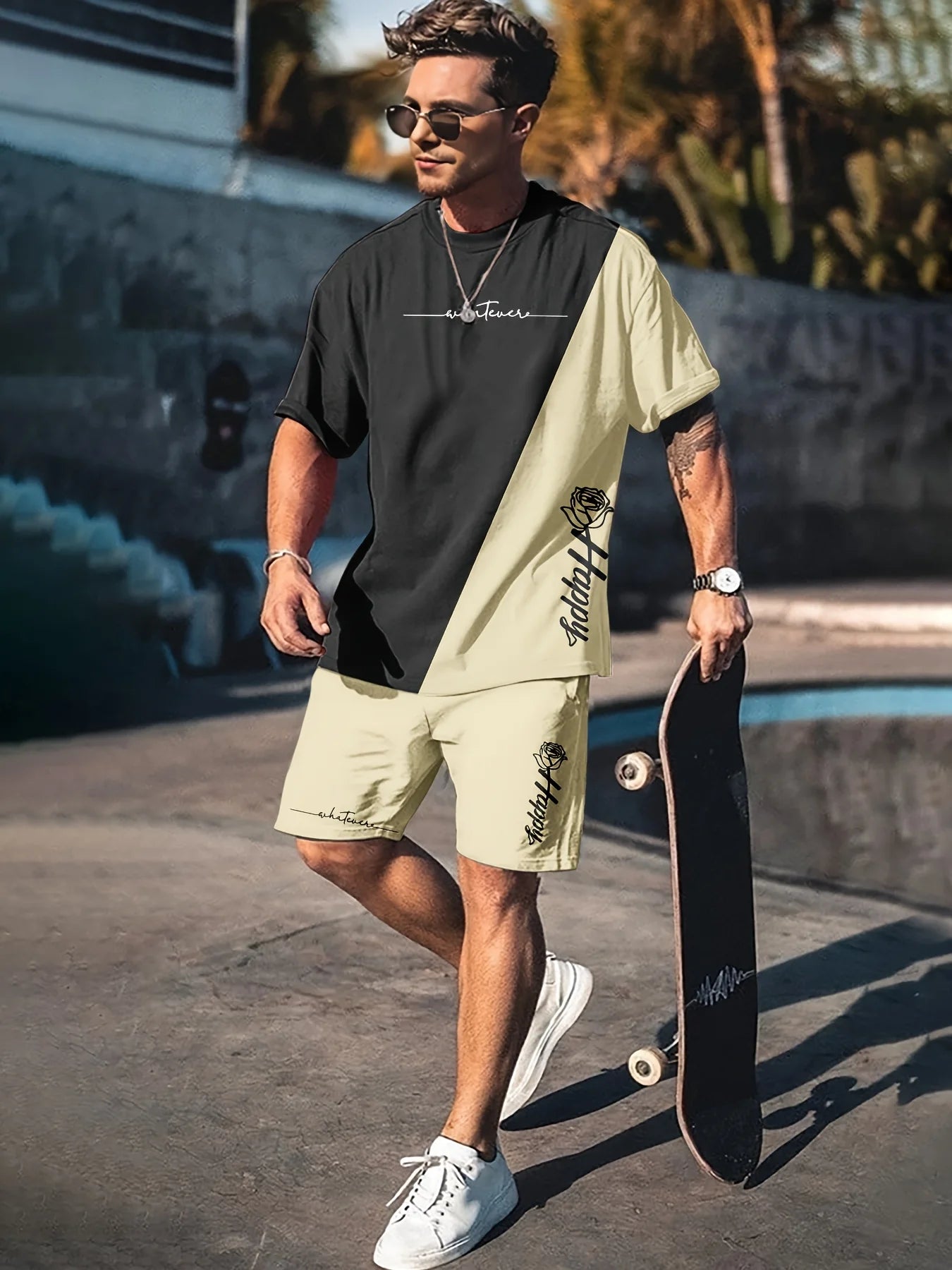 Summer Men's 3D Printed Urban Streetwear 2-Piece Set FitiqueFit