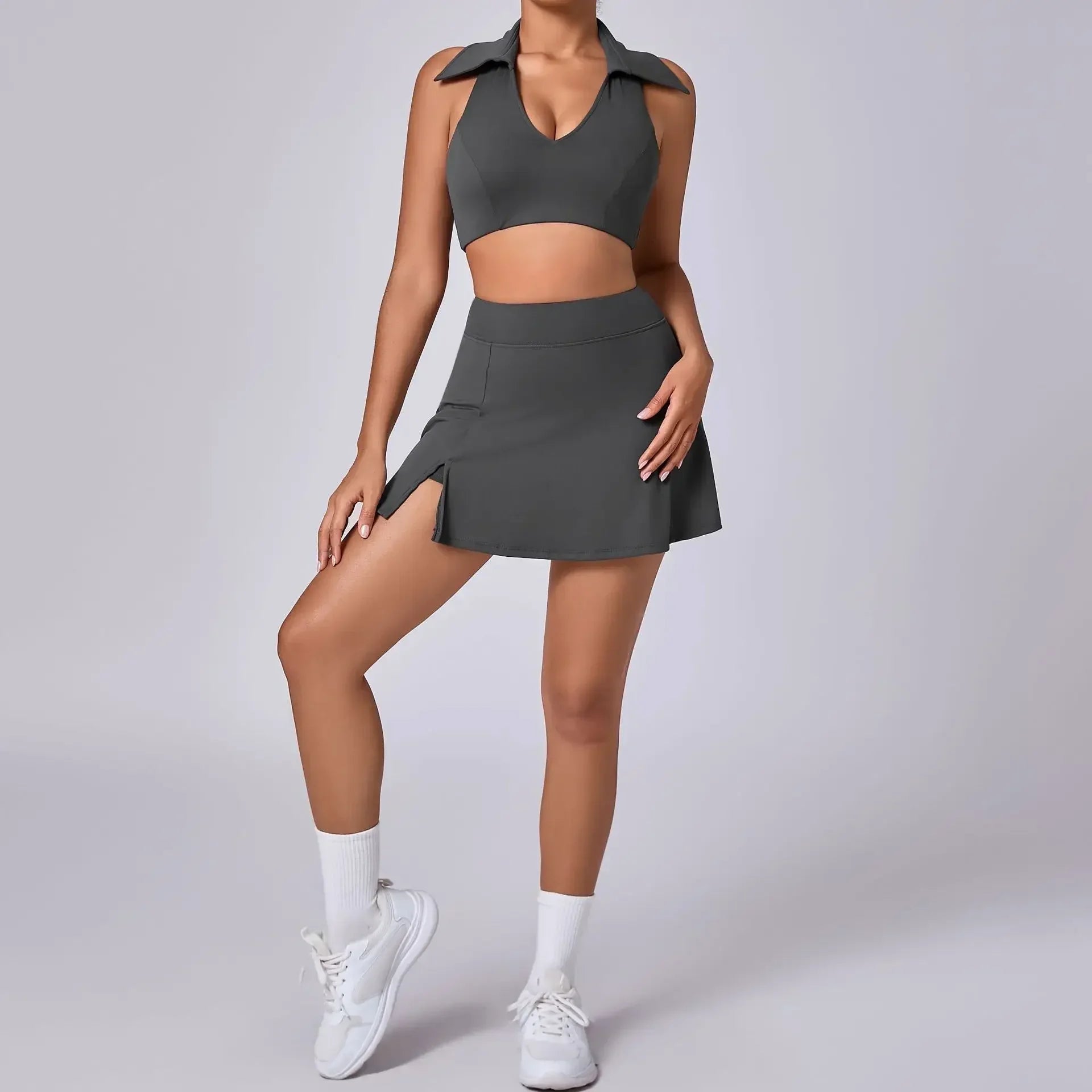 Seamless Tennis Skirt Set – Quick-Dry Workout Outfit FitiqueFit