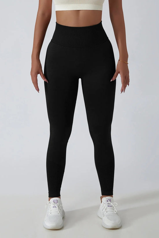 Seamless Ribbed Yoga Leggings – Tummy Control Fit FitiqueFit