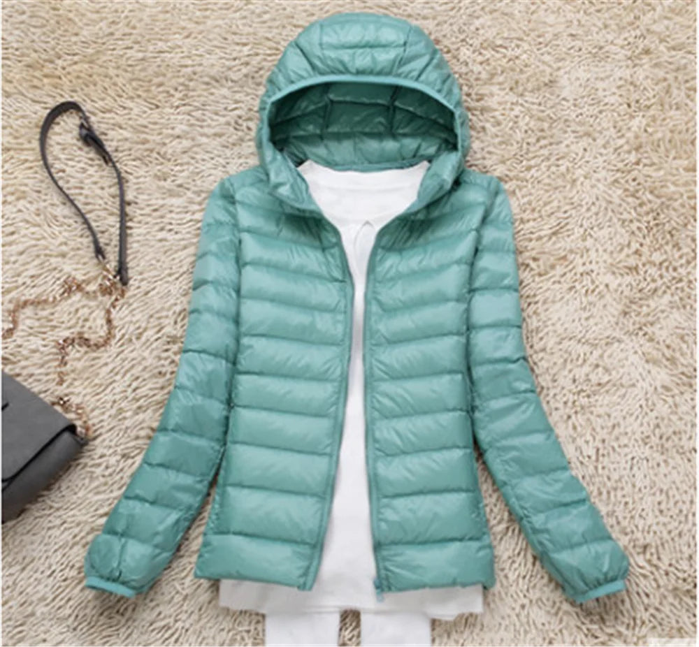 Women Puffer Jacket Lightweight Packable Hooded Down Coats | Diversi