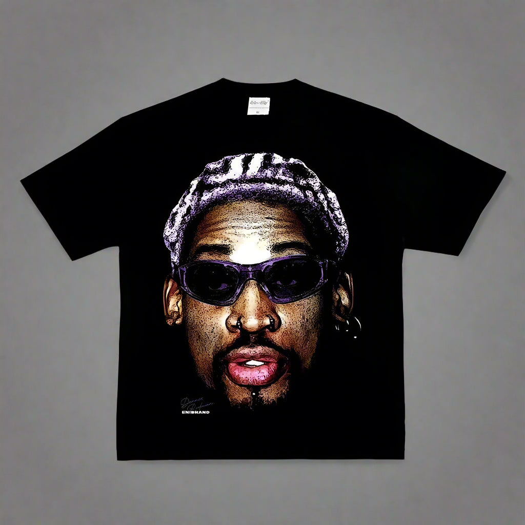 Fashion Men Women T-shirt Basketball Star American Big Head Print Short Sleeve Cotton T-Shirt Loose Street Wear Tops Clothing FitiqueFit