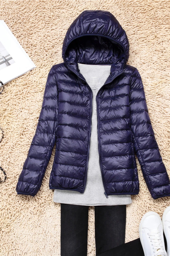 Women Puffer Jacket Lightweight Packable Hooded Down Coats | Diversi