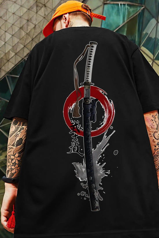 🗡️  3D Samurai Knife Print Oversized T-Shirt FitiqueFit