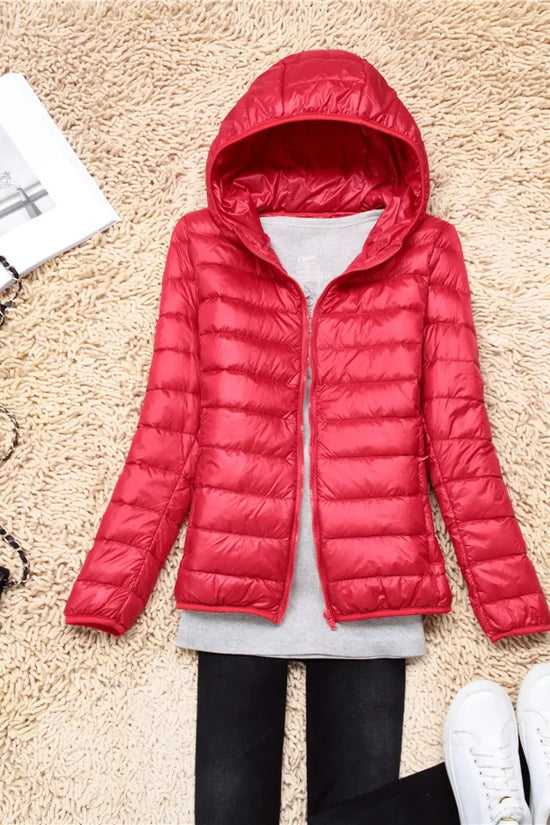 Women Puffer Jacket Lightweight Packable Hooded Down Coats | Diversi