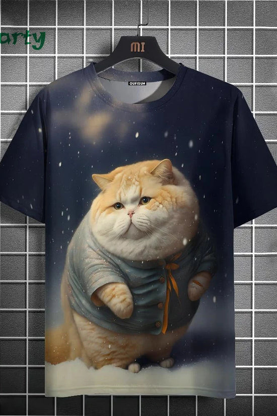 Cat Print T-shirts for Men - Y2K Graphic T-Shirt FitiqueFit