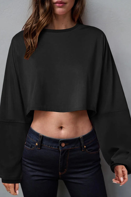 🧘‍♀️ Women’s Long Sleeve Loose-Fit Crop Top FitiqueFit