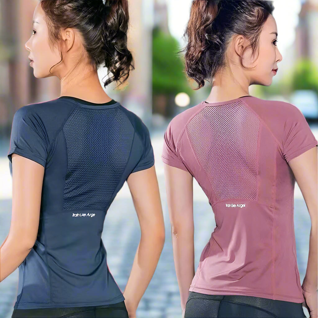 Ladies Sportswear Yoga Wear Women's Sports T-Shirt Plus Size Top Fitness Clothes Running FitiqueFit