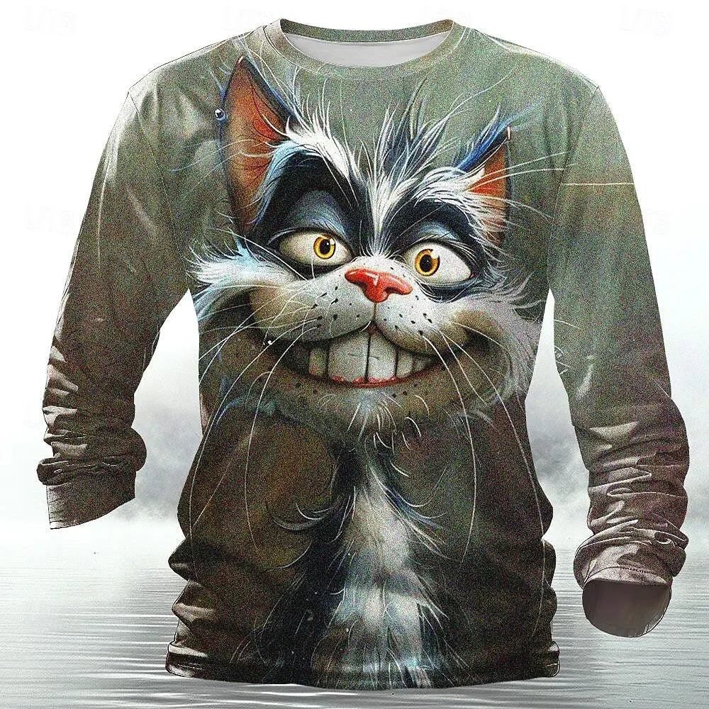 🐅 3D Animal Print Long Sleeve T-Shirt – Harajuku Hip-Hop Streetwear FitiqueFit