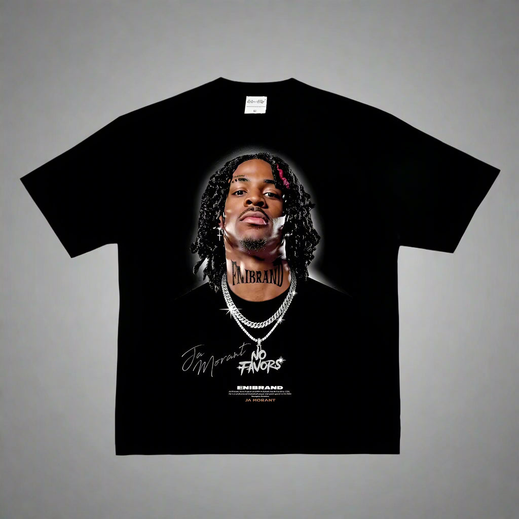 Fashion Men Women T-shirt Basketball Star American Big Head Print Short Sleeve Cotton T-Shirt Loose Street Wear Tops Clothing FitiqueFit