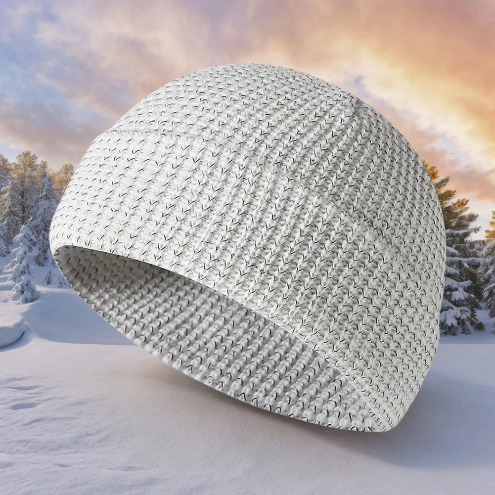 Unisex Winter Reflective Beanies High Visibility Noctilucent Reflective Knit Hat Glow In Dark for Winter Night Walks FitiqueFit