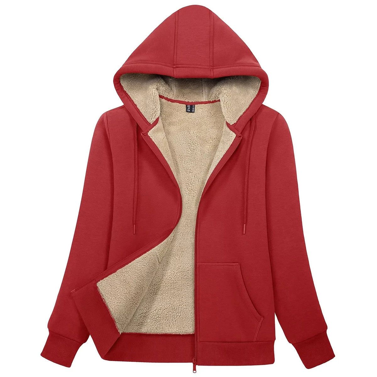 MAGCOMSEN Womens Sherpa Lined Fleece Jacket Zip Up Casual Hoodie Winter Warm Thicken Jackets 