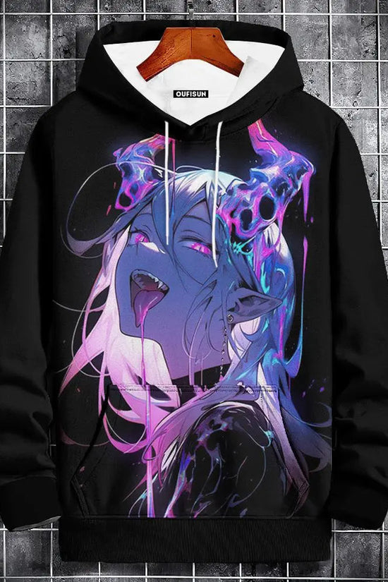 🧥 Oversized Anime Graphic Hoodie FitiqueFit