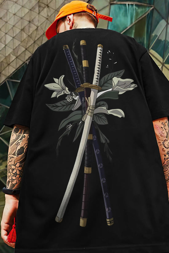 🗡️  3D Samurai Knife Print Oversized T-Shirt FitiqueFit