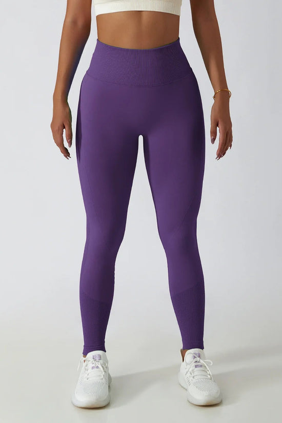 Seamless Ribbed Yoga Leggings – Tummy Control Fit FitiqueFit