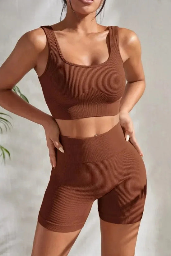 Women's Seamless Ribbed Yoga Set FitiqueFit