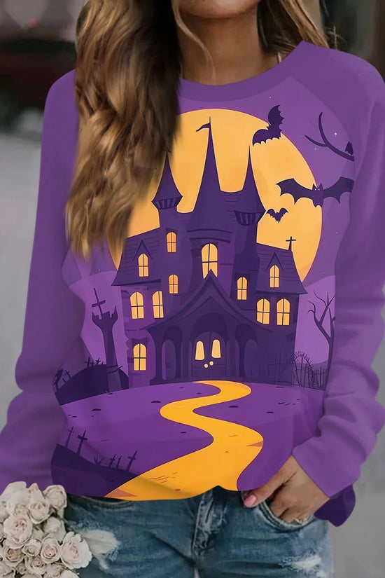 🎃 Vintage Pumpkin Print Long Sleeve T-Shirt – Harajuku Halloween Graphic Tee FitiqueFit