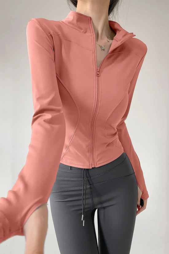 S-3XL Sun Quick Drying Sports Coat Women's Tight Top Yoga Jacket Long Sleeve Zipper Jacket Running Fitness Women's Jacket 