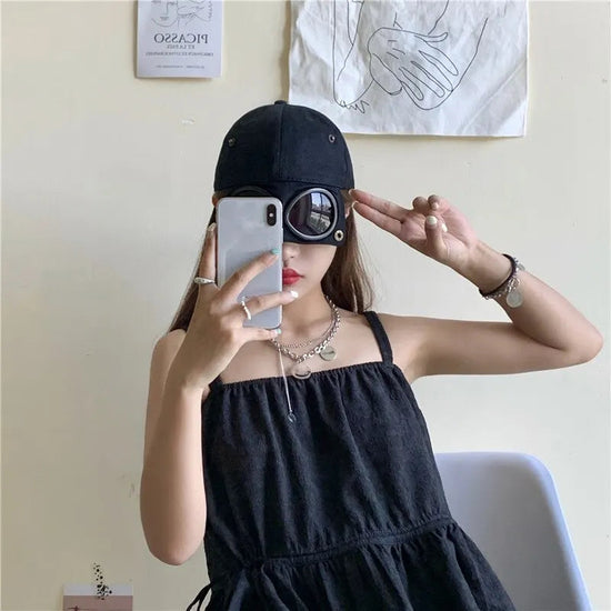 New Aviator Hat Summer Personality Glasses Baseball Cap Female Unisex Sunglasses Male Cap Baseballcap Boys Cap FitiqueFit