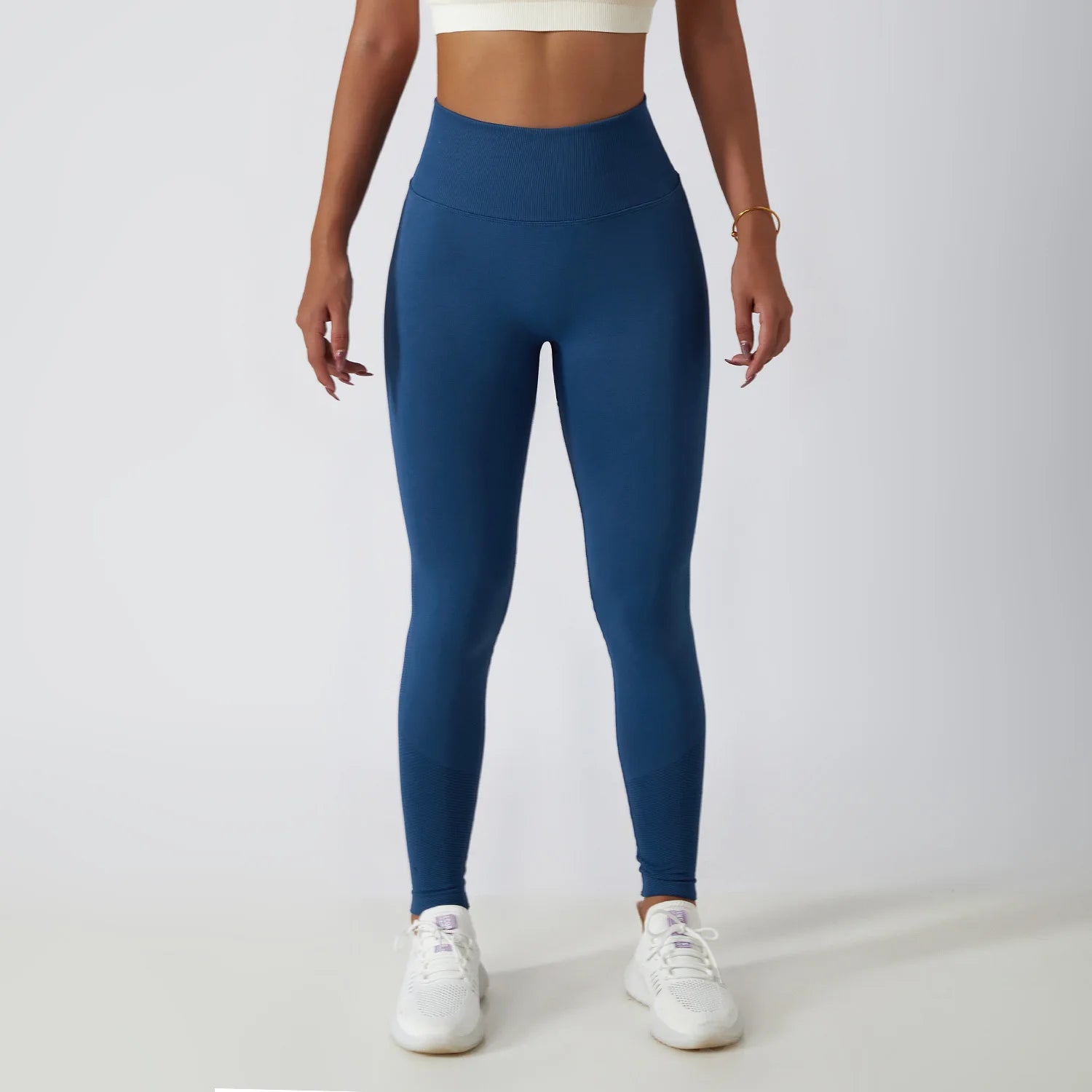 Seamless Ribbed Yoga Leggings – Tummy Control Fit FitiqueFit
