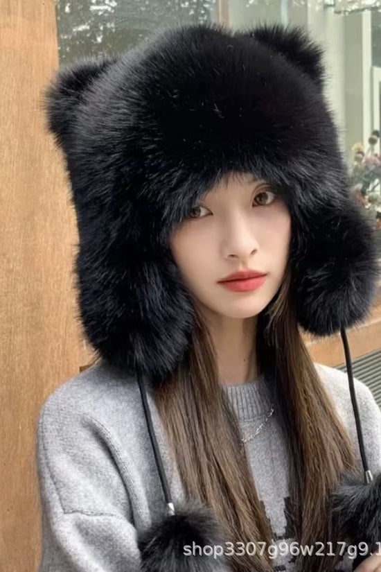 Women’s Faux Fox Fur Lei Feng Hat 