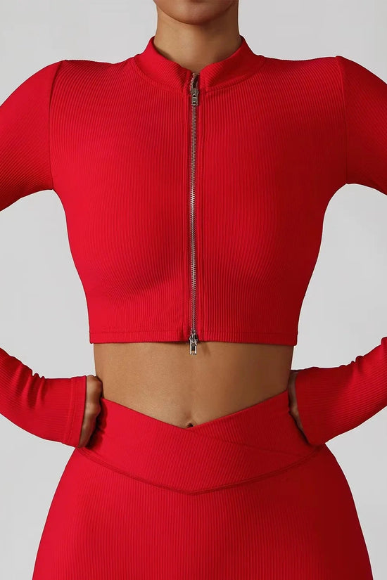 3-Piece Seamless Yoga Set – Jacket, Bra & Leggings FitiqueFit