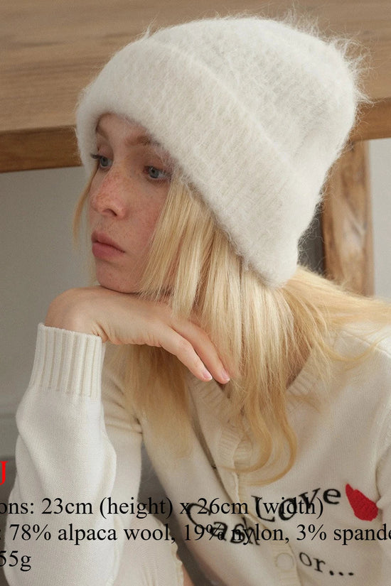 INS Real Fur Wool Winter Hats for Women Sun Animals Cartoon Warm Knit Thick Beanie Cap Solid Cover Head Sombreros De Mujer 