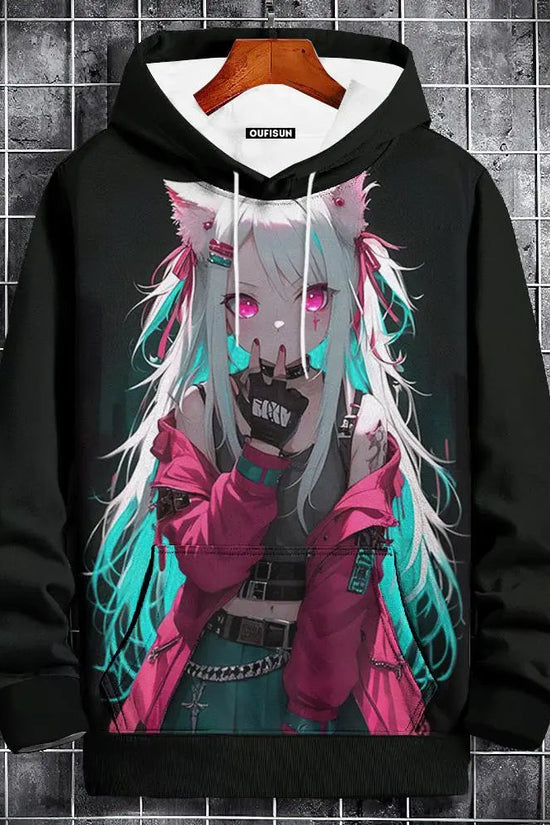🧥 Oversized Anime Graphic Hoodie FitiqueFit