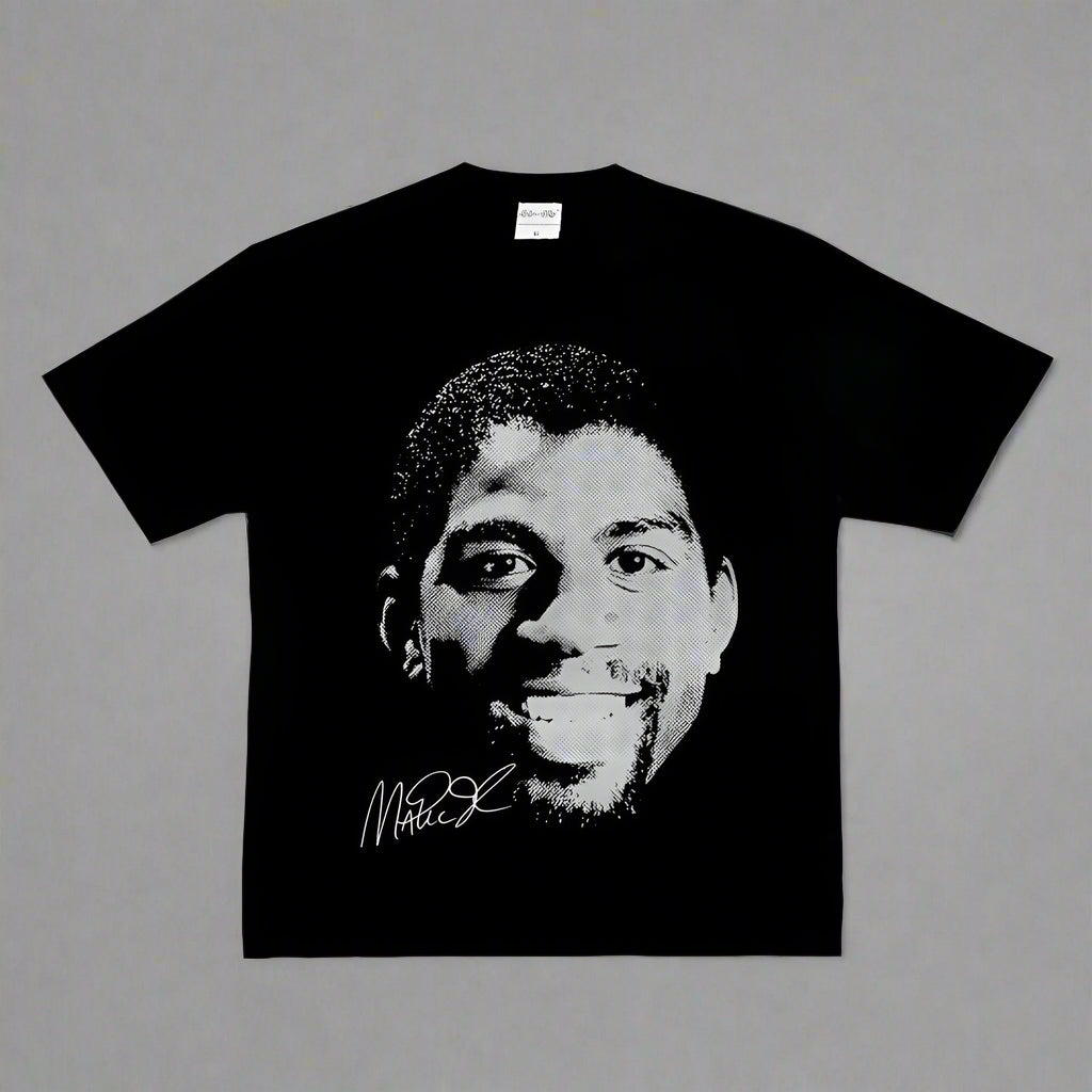 Fashion Men Women T-shirt Basketball Star American Big Head Print Short Sleeve Cotton T-Shirt Loose Street Wear Tops Clothing FitiqueFit