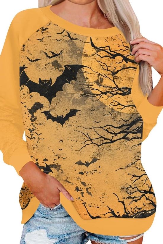🎃 Vintage Pumpkin Print Long Sleeve T-Shirt – Harajuku Halloween Graphic Tee FitiqueFit
