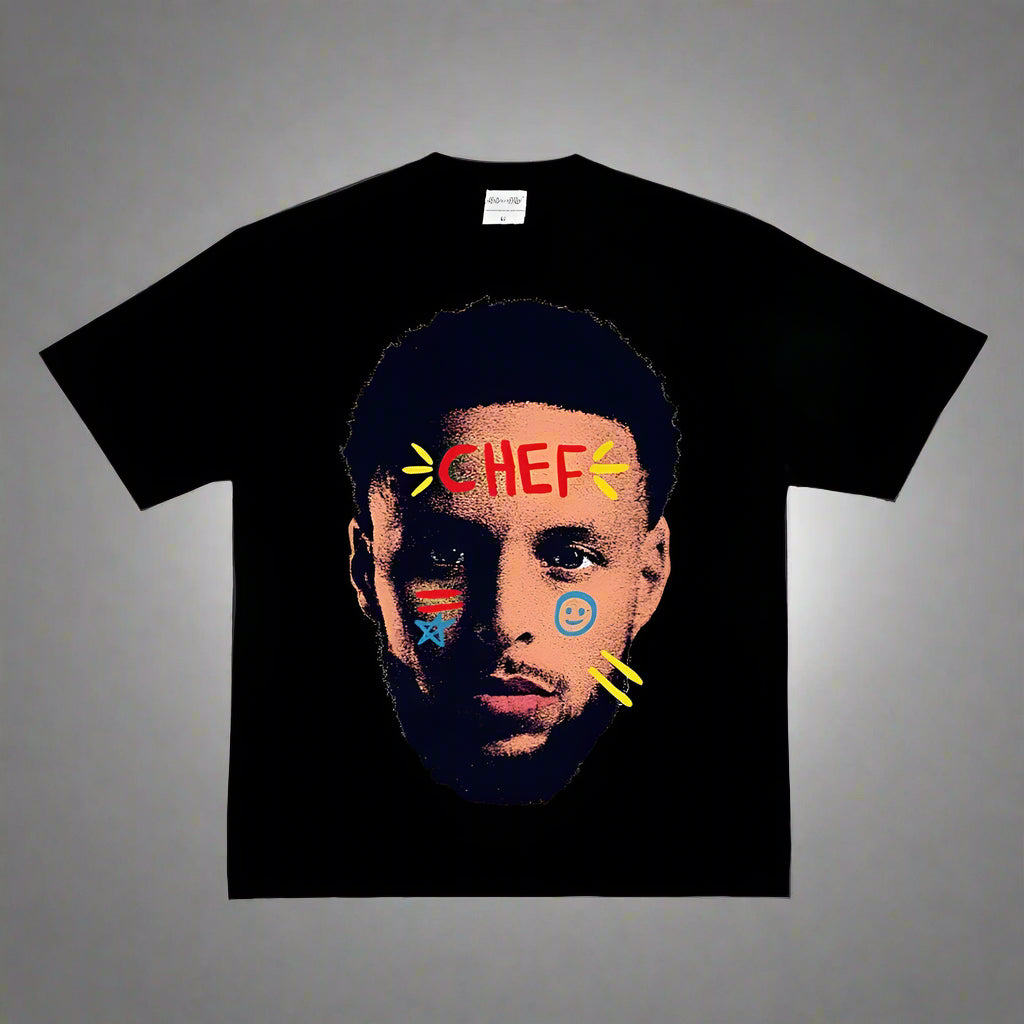 Fashion Men Women T-shirt Basketball Star American Big Head Print Short Sleeve Cotton T-Shirt Loose Street Wear Tops Clothing FitiqueFit