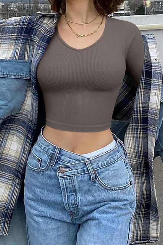 SculptFit Long Sleeve Yoga Crop Top FitiqueFit