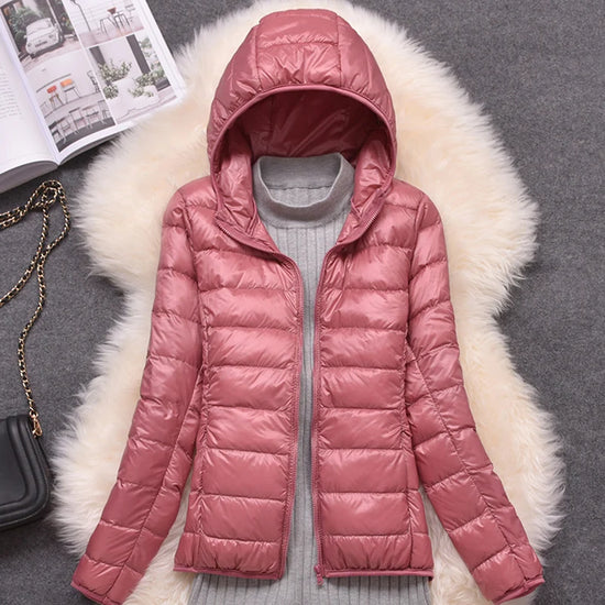 Women Puffer Jacket Lightweight Packable Hooded Down Coats | Diversi