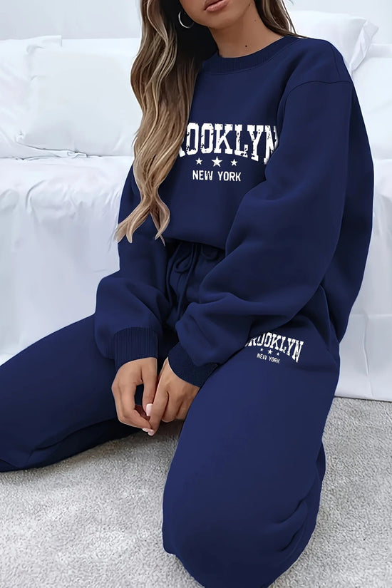 Autumn Winter Women's Sweater Pants Set  Women Hoodie set Street Hip Hop Clothing Casual Female  Clothing Plush sweatshirt 