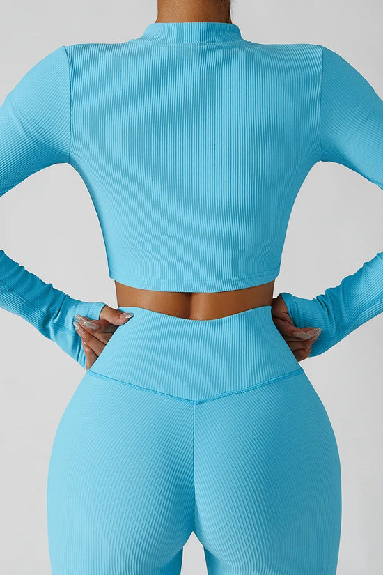 3-Piece Seamless Yoga Set – Jacket, Bra & Leggings FitiqueFit