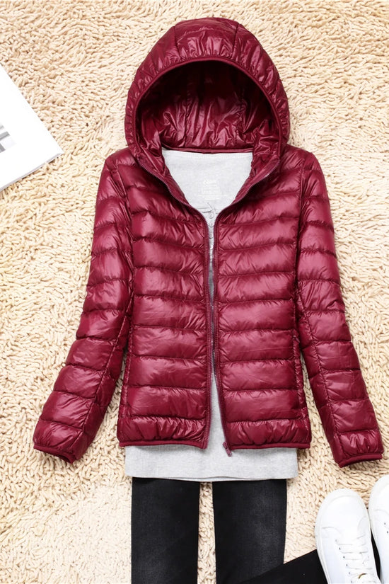 Women Puffer Jacket Lightweight Packable Hooded Down Coats | Diversi