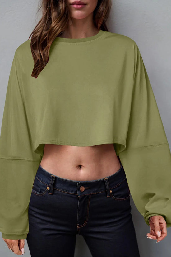 🧘‍♀️ Women’s Long Sleeve Loose-Fit Crop Top FitiqueFit
