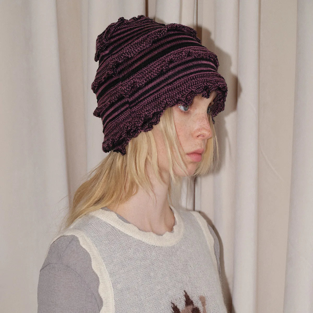 INS Real Fur Wool Winter Hats for Women Sun Animals Cartoon Warm Knit Thick Beanie Cap Solid Cover Head Sombreros De Mujer 