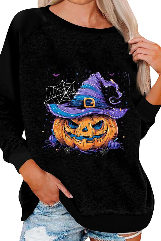 🎃 Vintage Pumpkin Print Long Sleeve T-Shirt – Harajuku Halloween Graphic Tee FitiqueFit