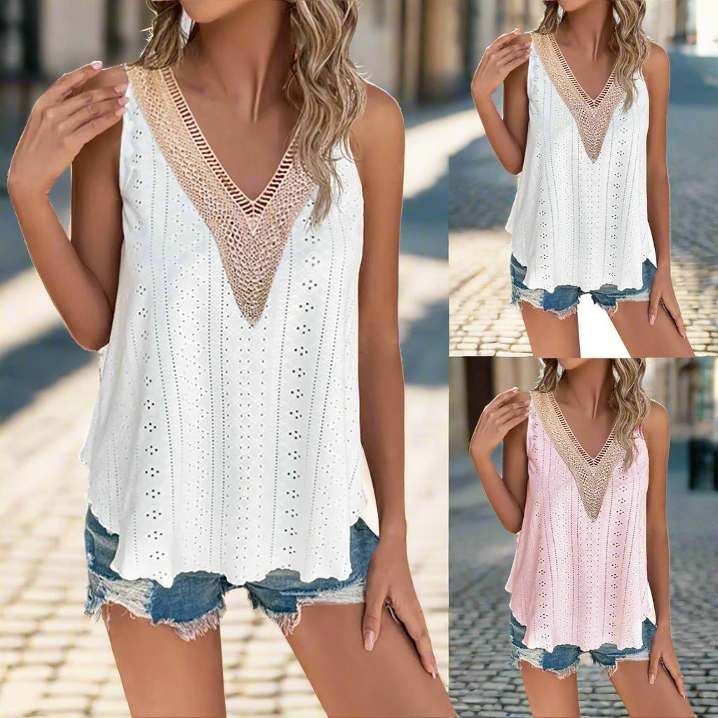 ☀️ VibeEase V-Neck Summer Tank Top FitiqueFit