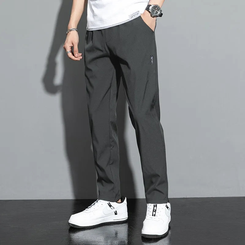 Men's Casual Pants Stretch Slim Fit Elastic Waist Jogger Korean Classic Blue Black Gray Male Brand Trousers Plus Size 4XL 5XL 