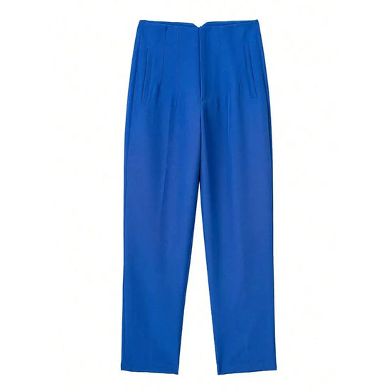 TRAFZA 2024 Woman Solid Trouser High Waist Slim Zipper Fly Long Pants Female Wild Commute Office Lady Woman Pencil Pant Street FitiqueFit