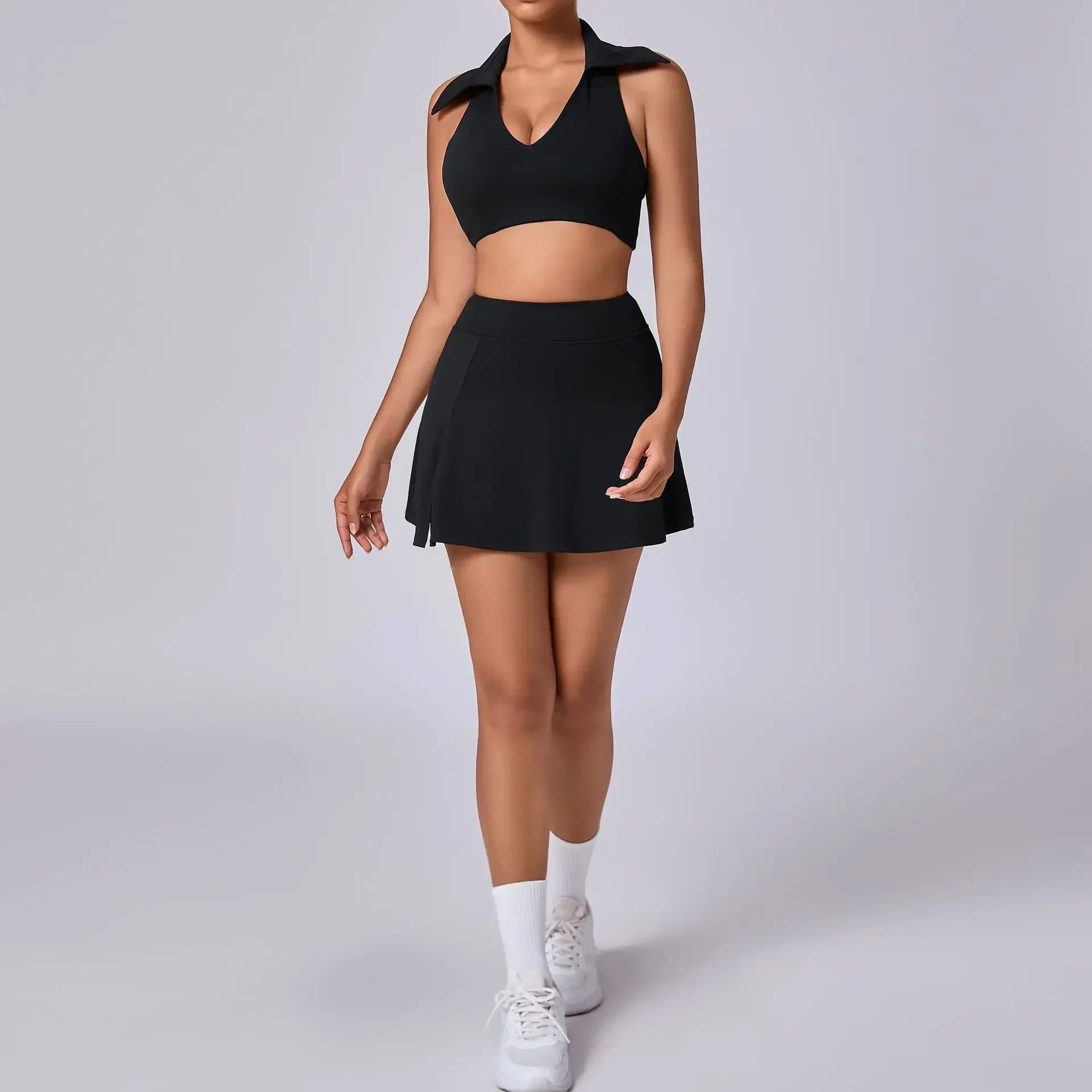 Seamless Tennis Skirt Set – Quick-Dry Workout Outfit FitiqueFit