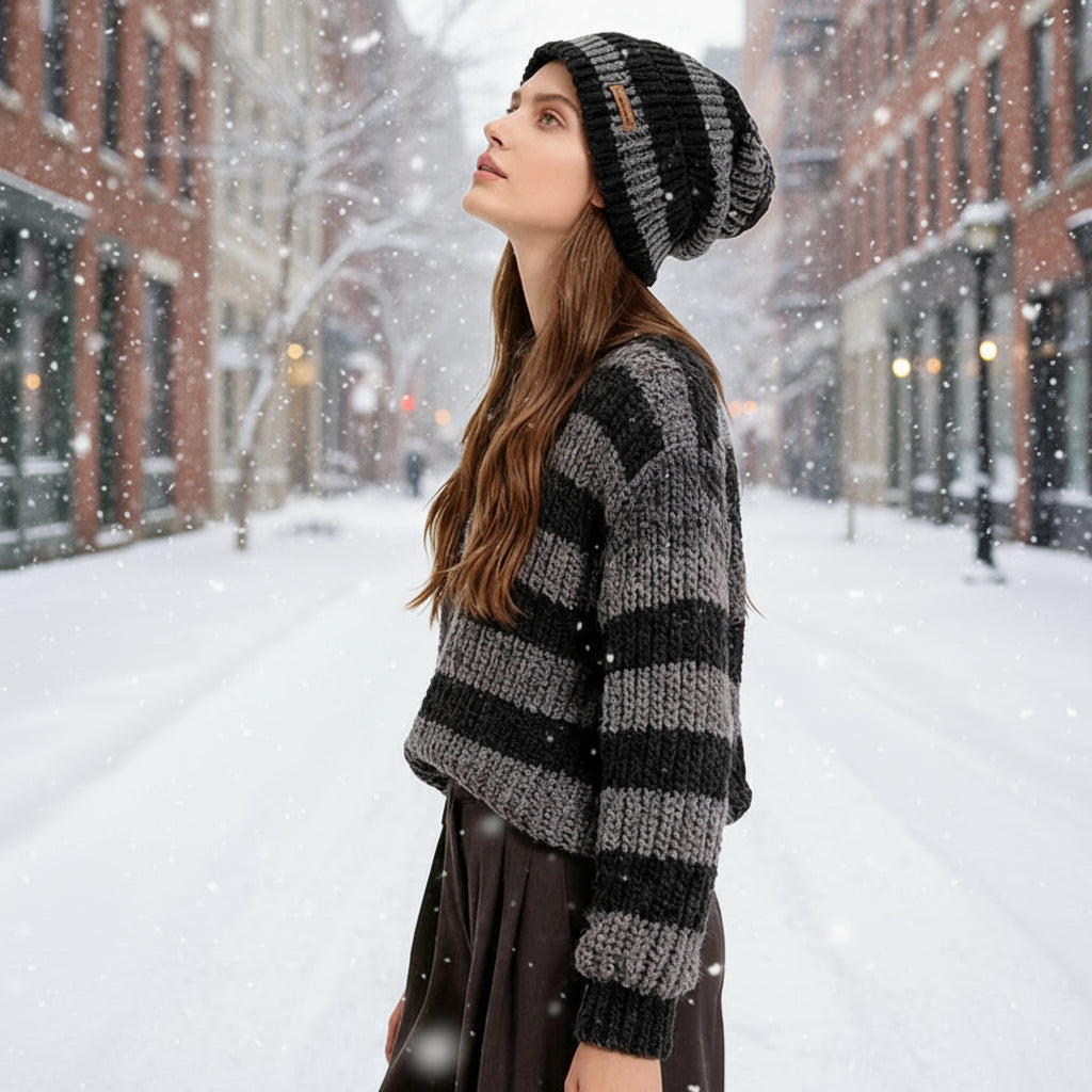 Unisex Female Beanies Casual Stacking Knitted Bonnet Caps Winter Warm Hats for Women Men Hats Stripe Hip Hop MZr10 FitiqueFit